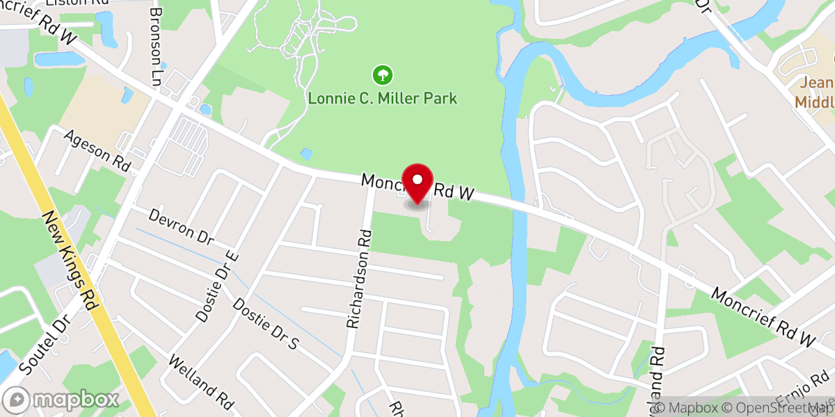 Map showing location of Calvary Bible Chapel