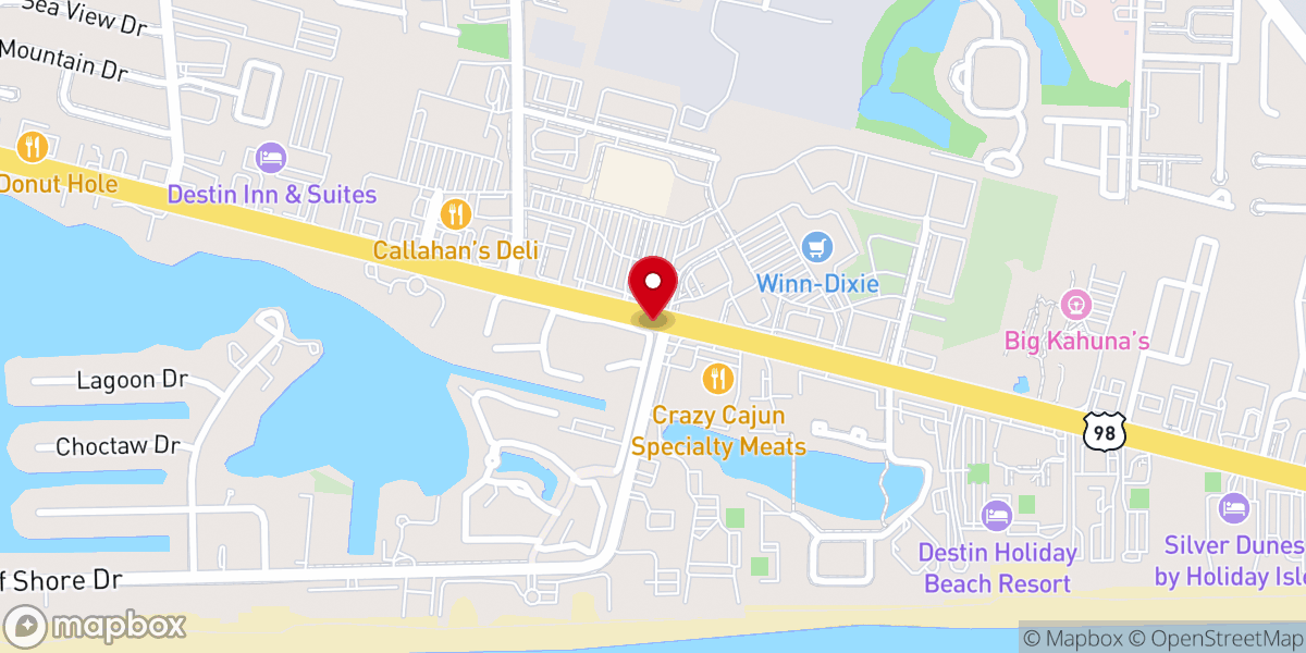Map showing location of Seashell Wedding Company