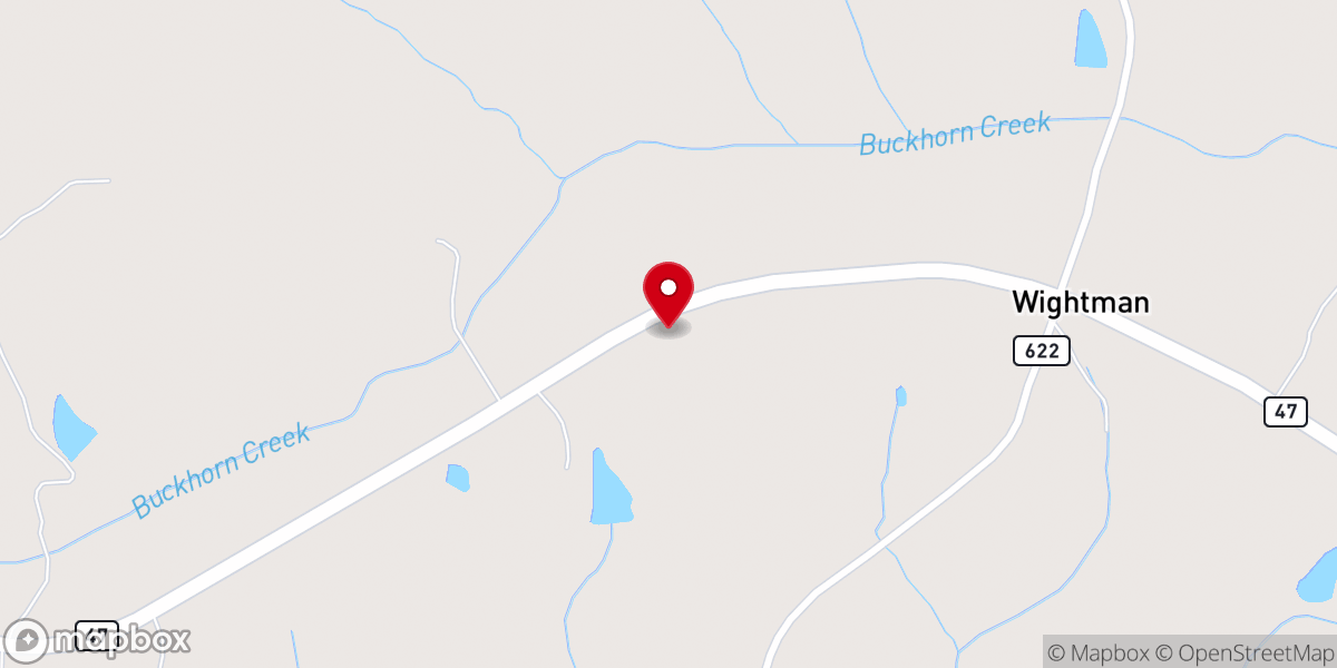 Map showing location of Williams Grove Baptist Church