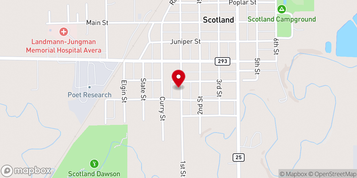 Map showing location of St Paul's Lutheran Church