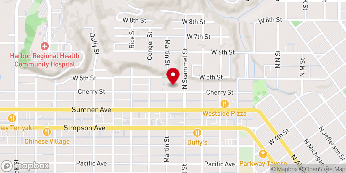 Map showing location of Harbor City Church