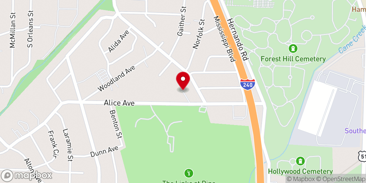 Map showing location of Longview Church