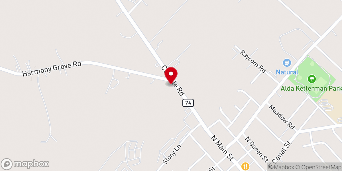 Map showing location of Dover Assembly Church of God