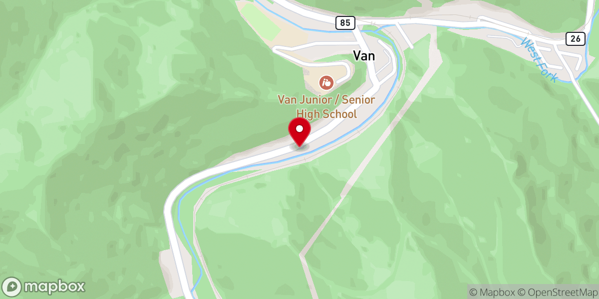 Map showing location of Freedie Freewill Baptist Church