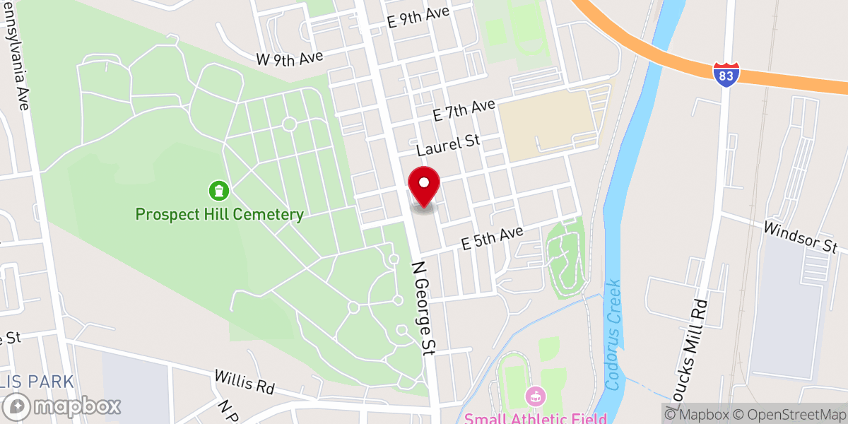 Map showing location of St Peters Lutheran Church
