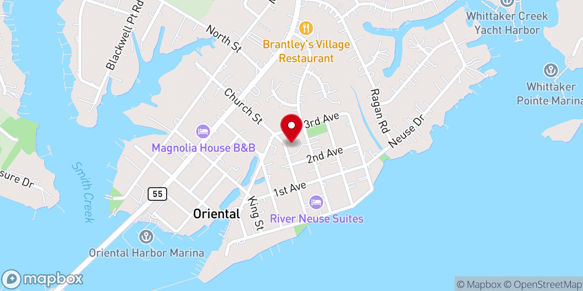 Map showing location of St. Thomas Episcopal Church