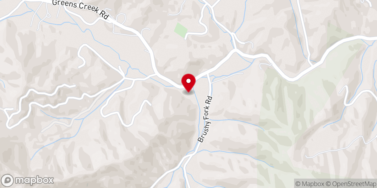 Map showing location of Greens Creek Baptist Church