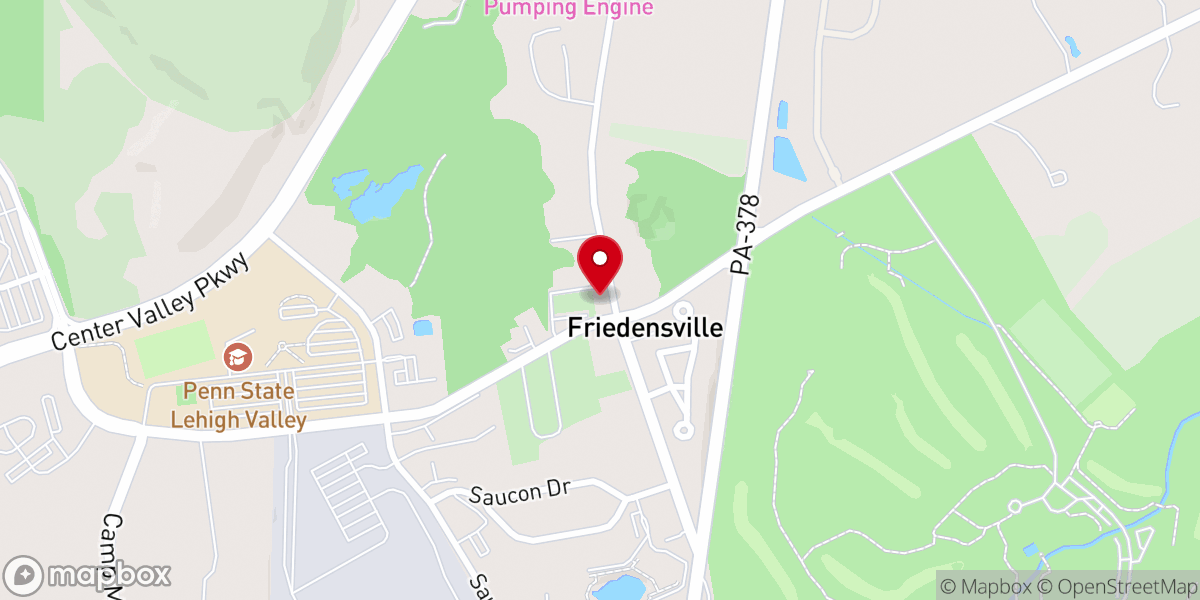 Map showing location of Friedens Evangelical Lutheran Church