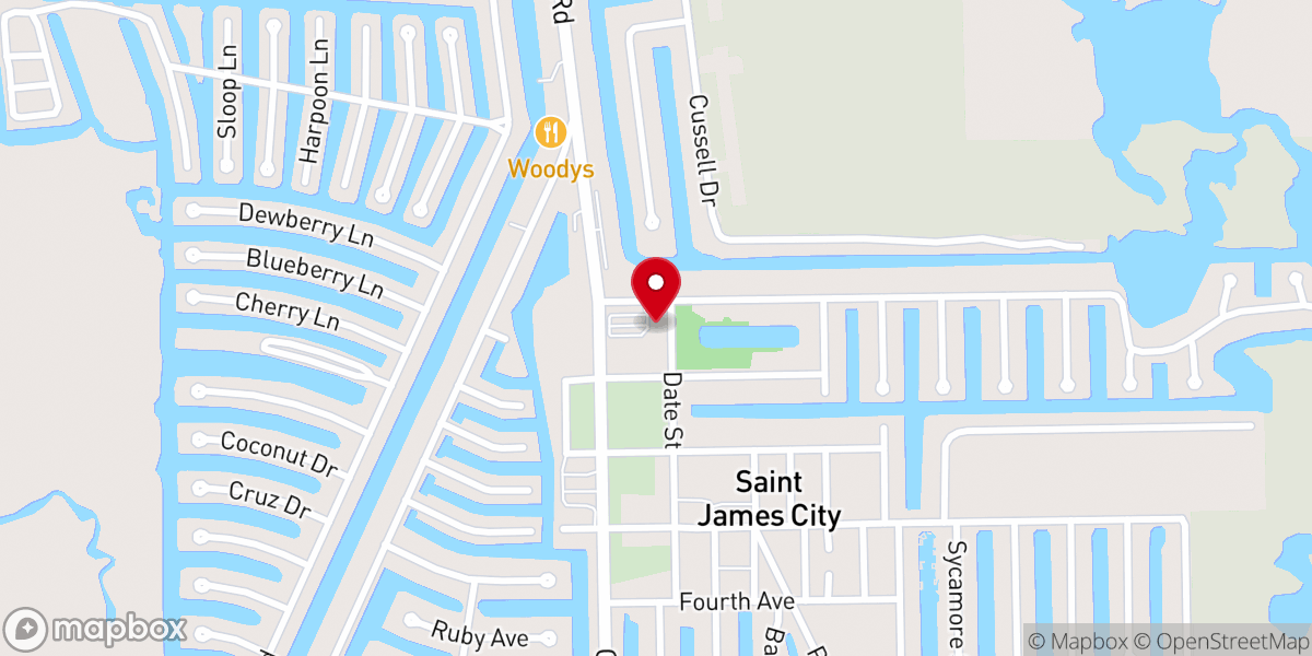 Map showing location of First Baptist Church-St James