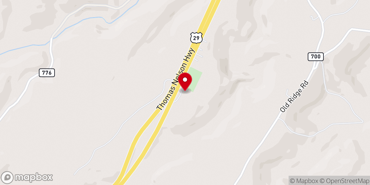 Map showing location of Ridgecrest Baptist Church