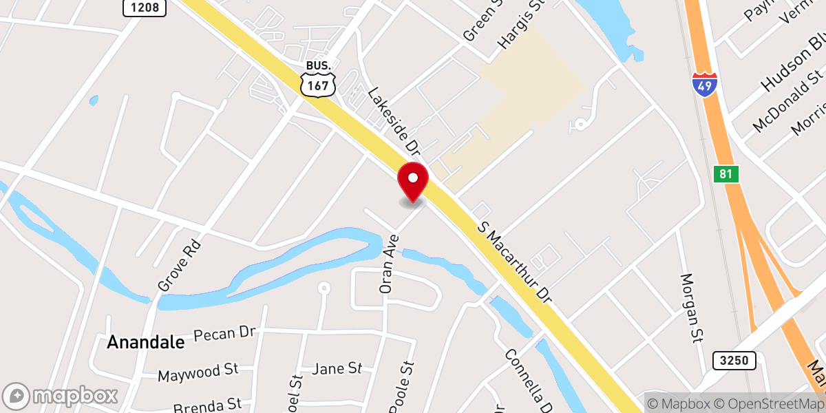 Map showing location of MacArthur Drive United Methodist Church