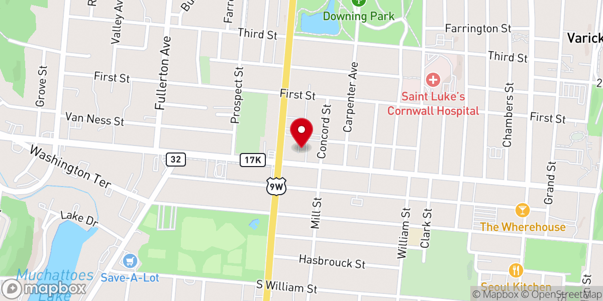 Map showing location of New Beginnings church of Newburgh