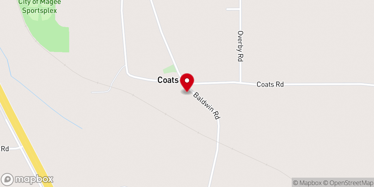 Map showing location of Coat Baptist Church
