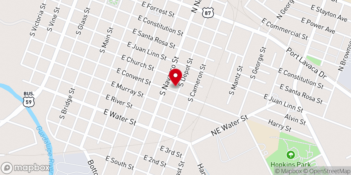 Map showing location of Palestine Baptist Church