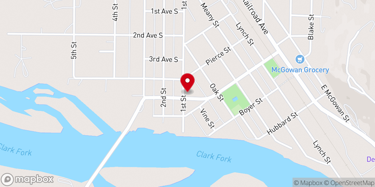 Map showing location of First Lutheran Church