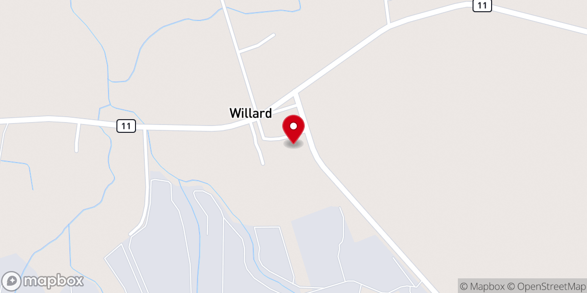 Map showing location of Willard Missionary Baptist Church