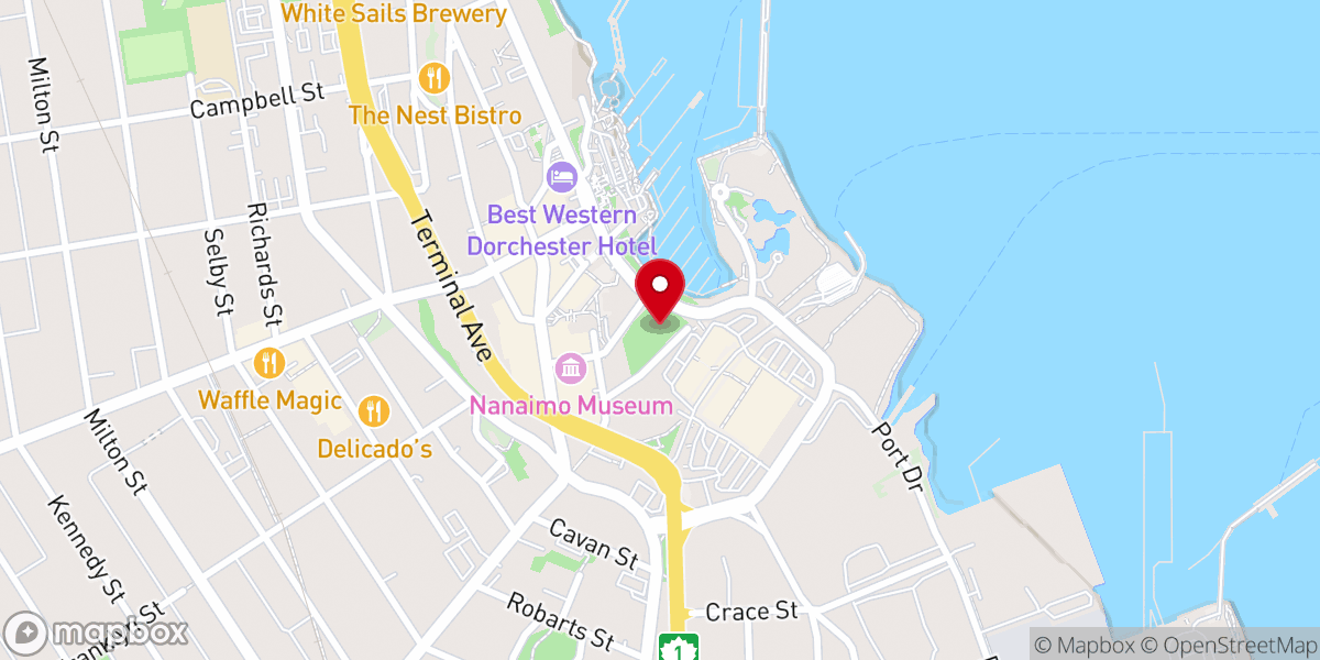 Map showing location of Vancouver Island Military Museum