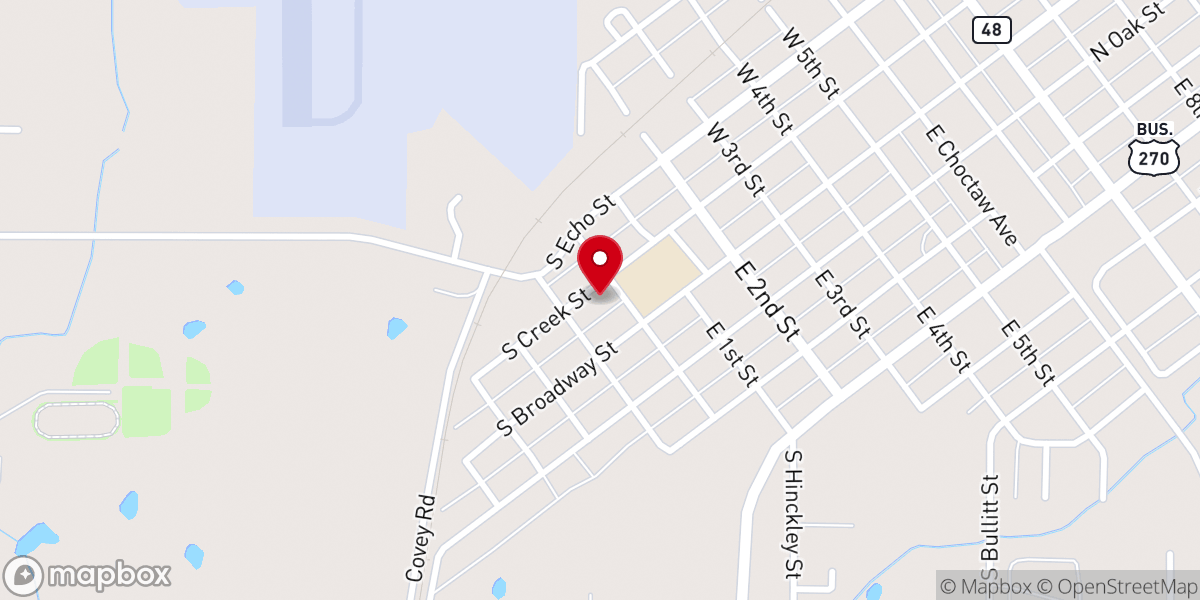 Map showing location of First Indian Baptist Church