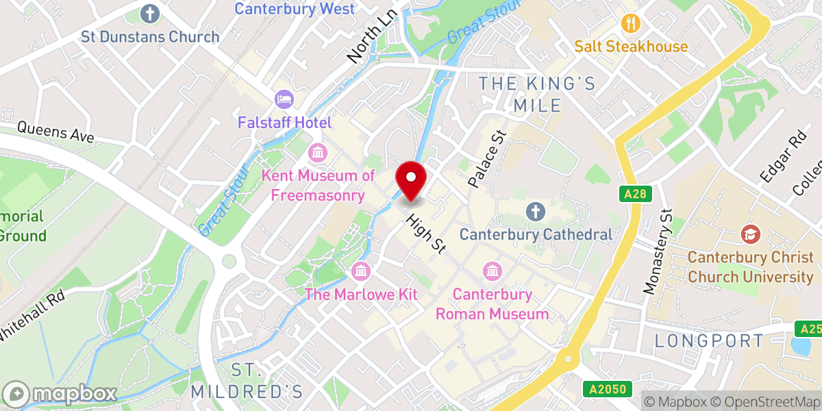 Map showing location of Site of All Saints Church