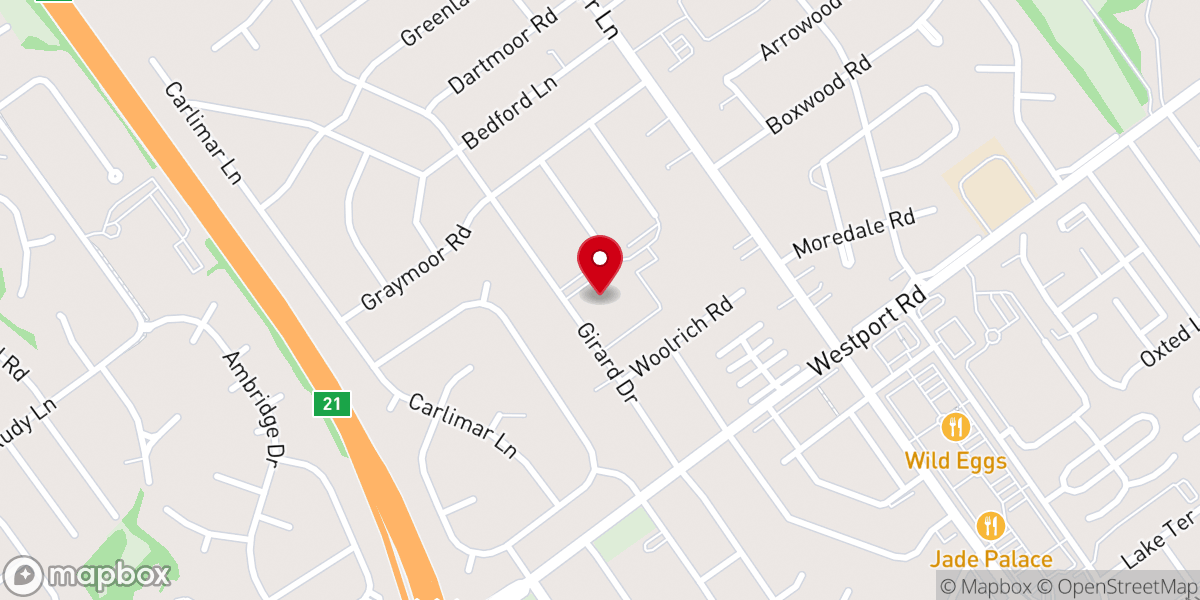 Map showing location of St. Albert the Great Church