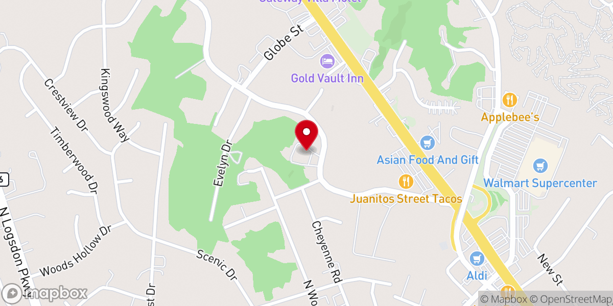 Map showing location of Full Gospel Korean Church