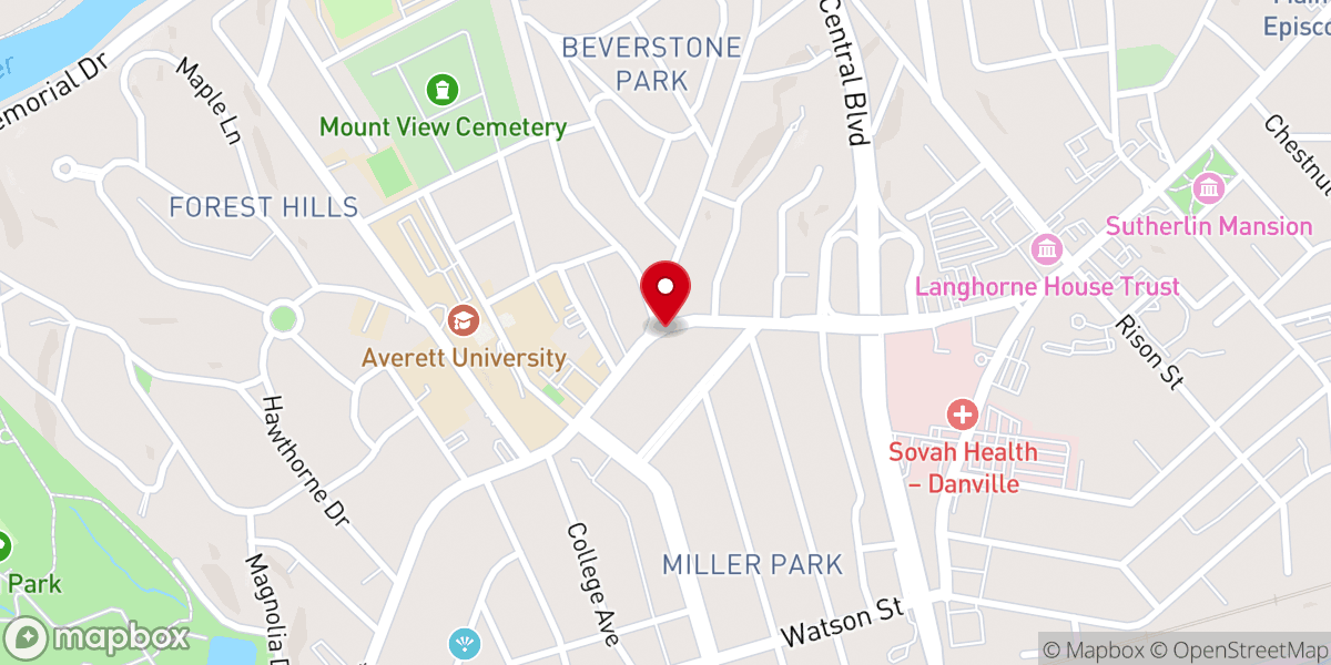 Map showing location of Ascension Lutheran Church