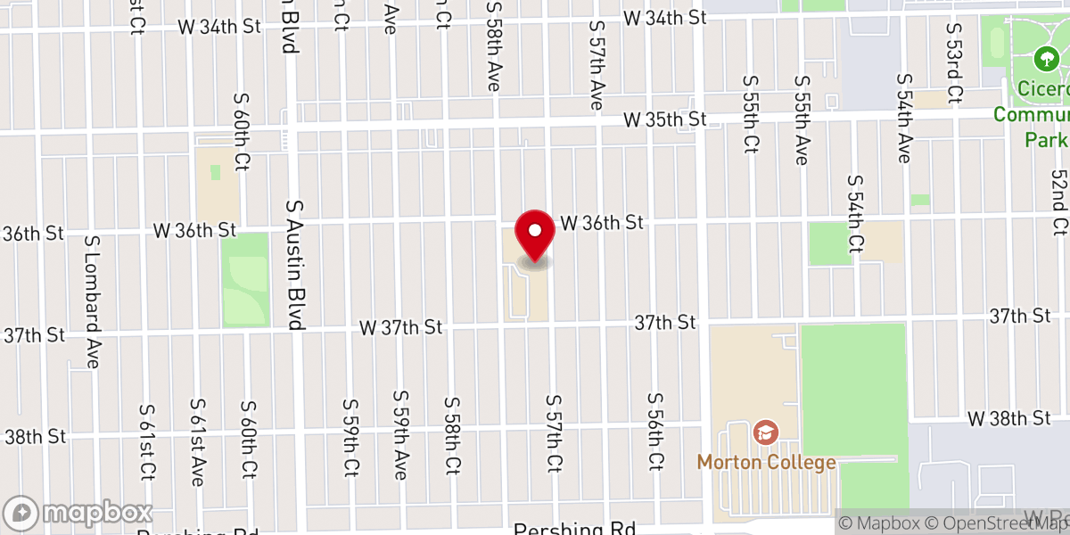 Map showing location of Our Lady of Charity Church