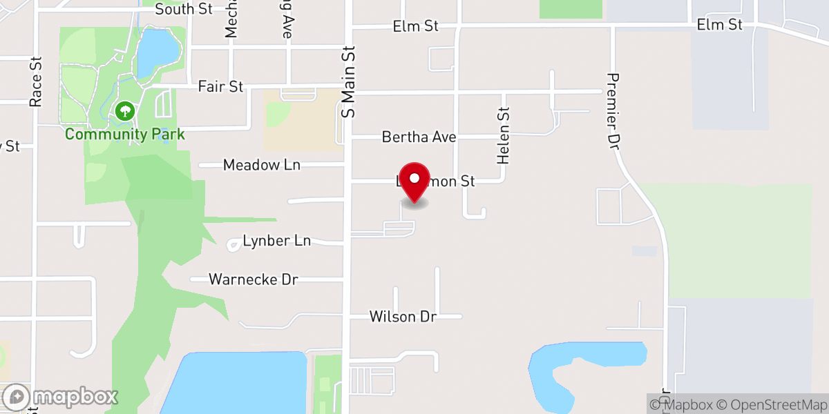 Map showing location of Harvest Baptist Temple