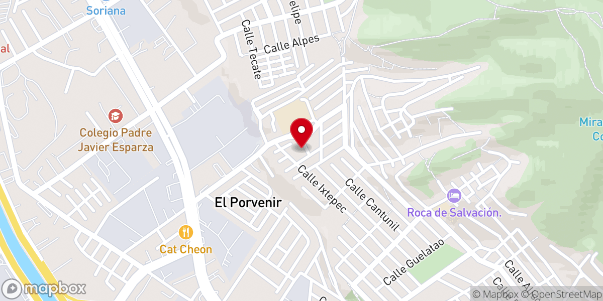 Map showing location of Parroquia Cristo rey