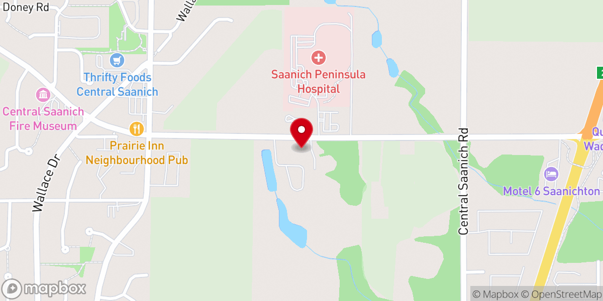 Map showing location of Saanichton Bible Fellowship