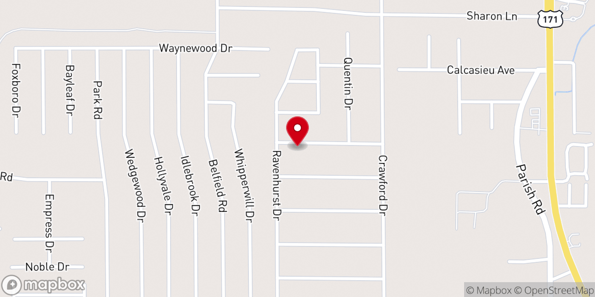 Map showing location of Parkway Church of Christ