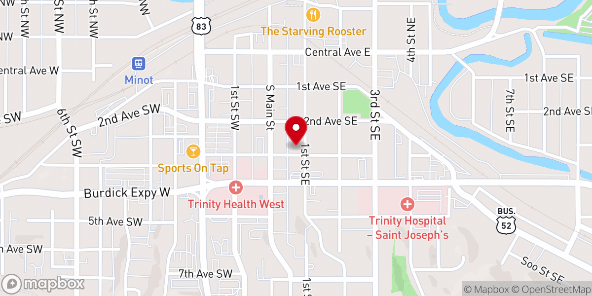 Map showing location of St. Leo the Great Catholic Church