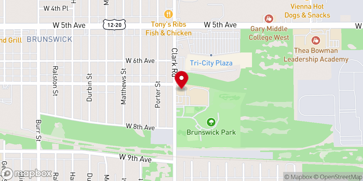 Map showing location of Holy Rosary Church
