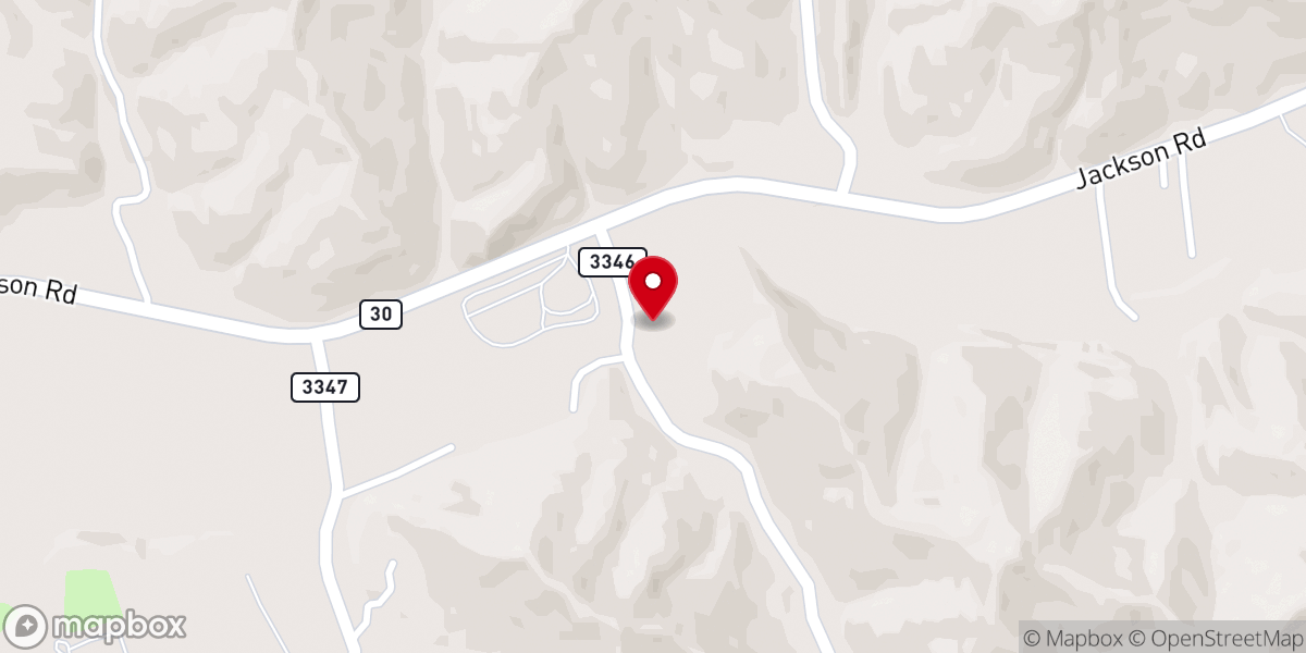 Map showing location of Sugar Camp Baptist Church