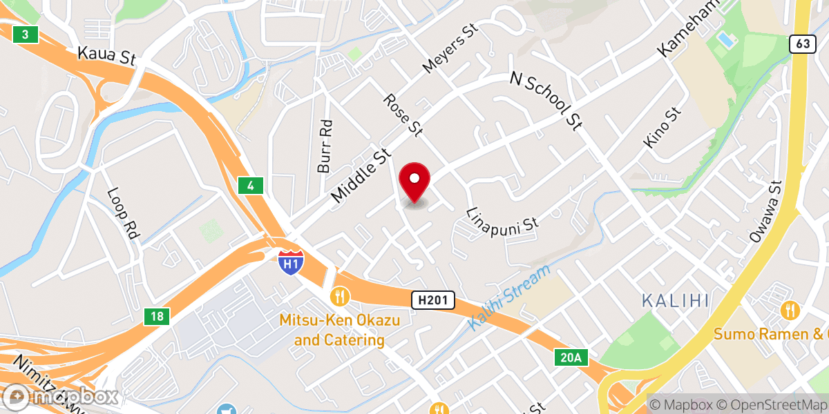 Map showing location of Kalihi & Moanalua Church