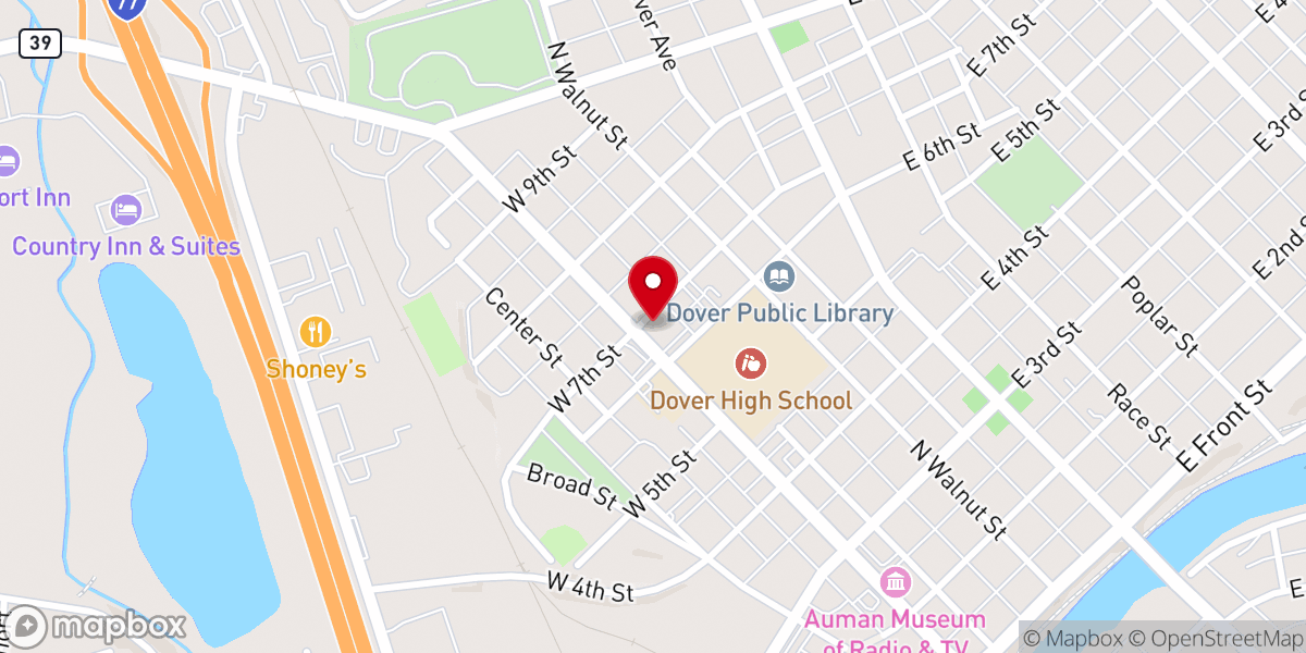 Map showing location of St. Joseph Catholic Church