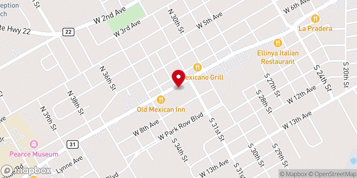 Map showing location of Emmanuel Baptist Church