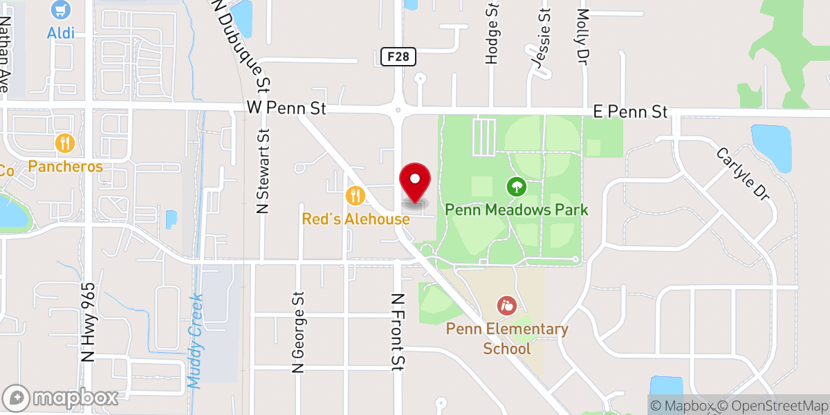 Map showing location of Hope Evangelical Church PCA