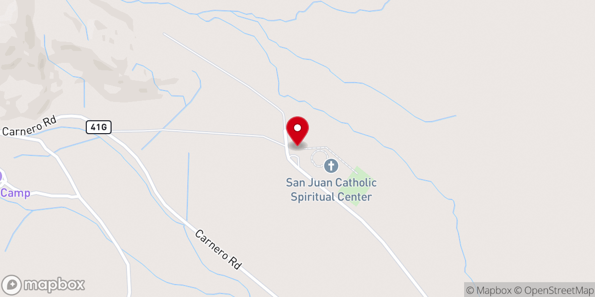 Map showing location of Saint John the Baptist Historical Mission