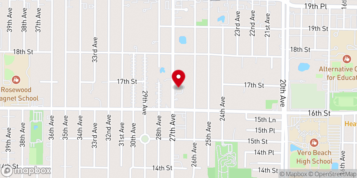Map showing location of Vero Beach Seventh-Day Adventist Church
