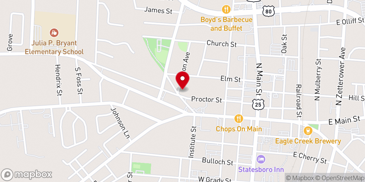 Map showing location of Historical First African Church