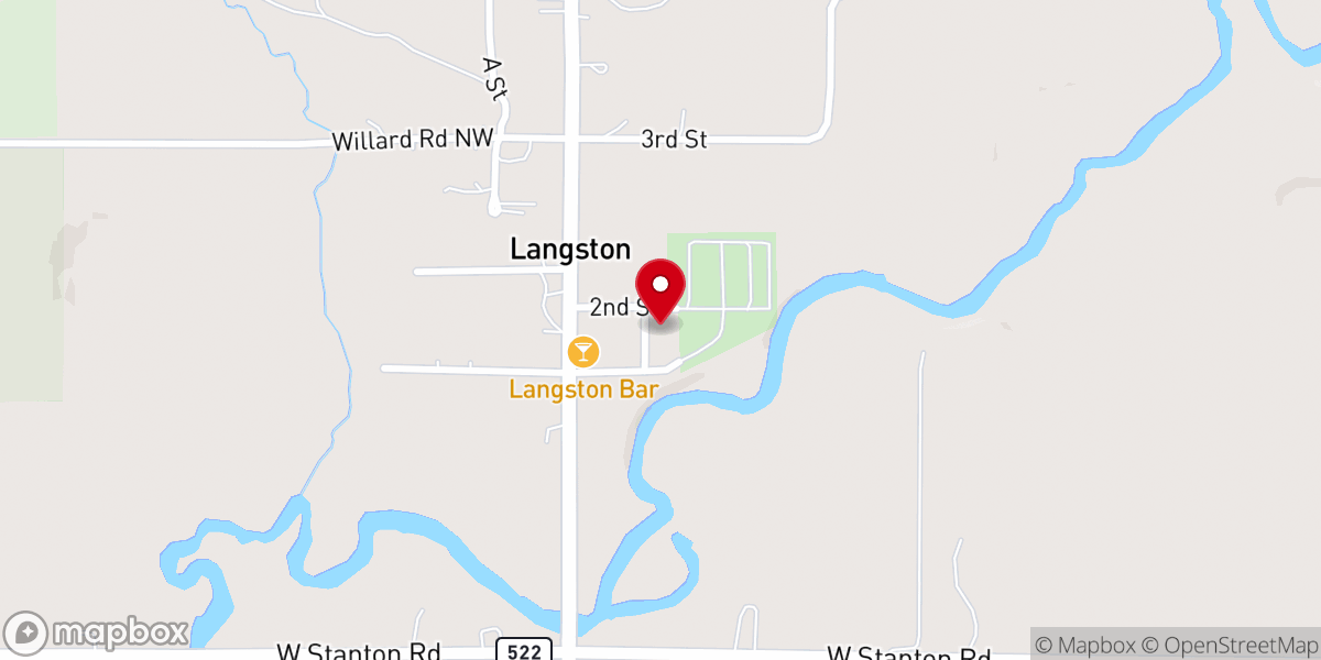 Map showing location of Langston Bible Church