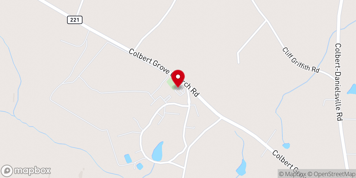 Map showing location of Colbert Grove Church