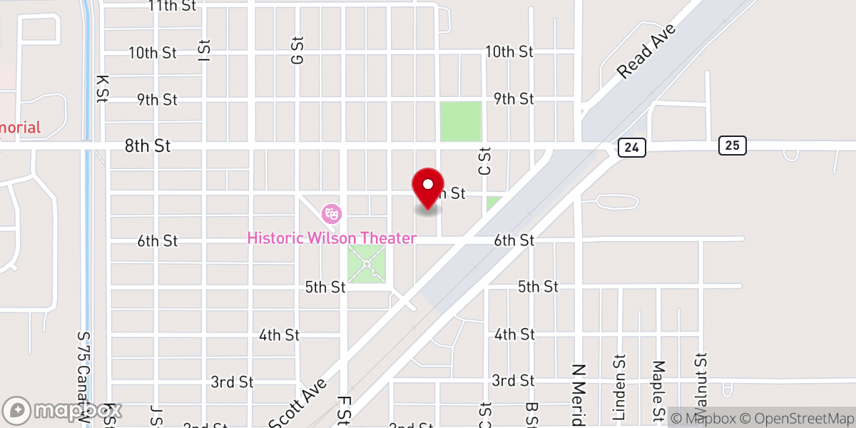 Map showing location of Magic Valley Carpet & Binding