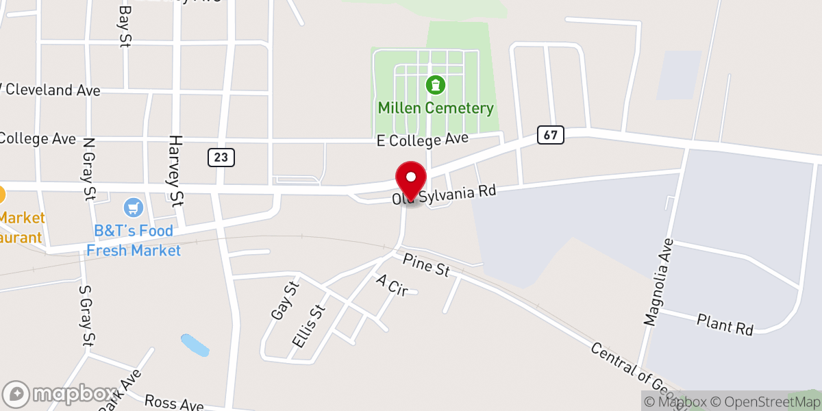 Map showing location of Zion Baptist Church