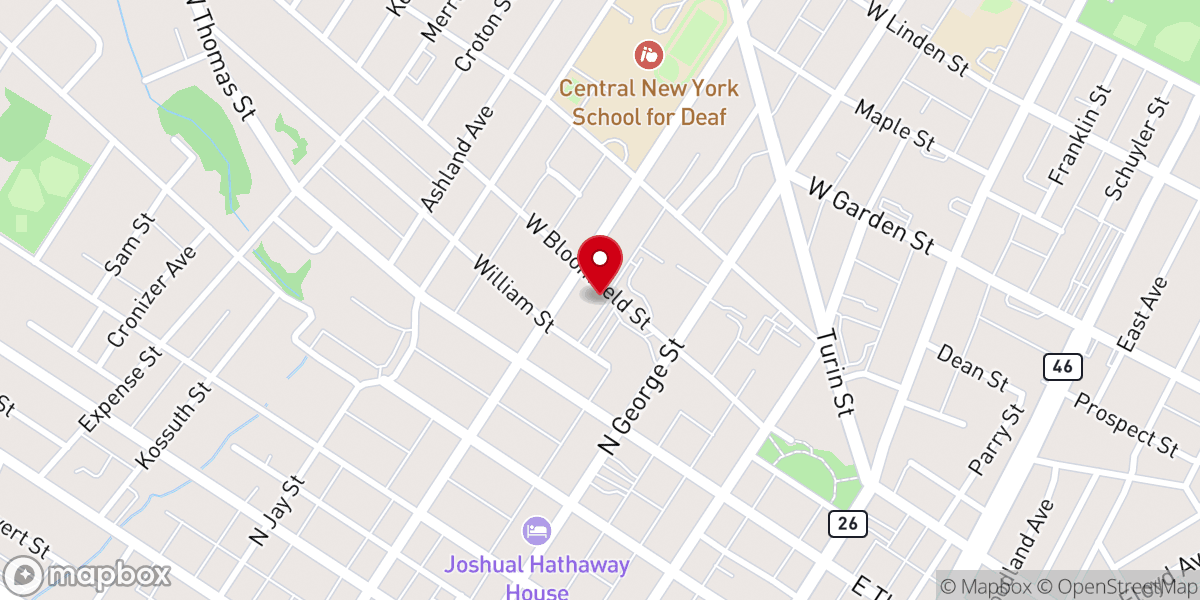 Map showing location of New Hope Baptist Church
