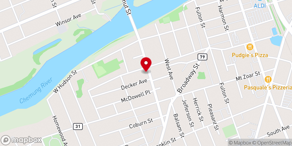 Map showing location of Bethany Lutheran Church