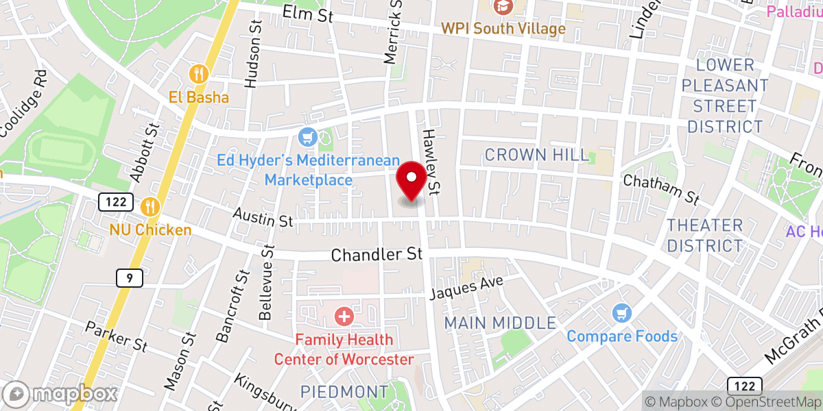 Map showing location of Mustard Seed Catholic Worker