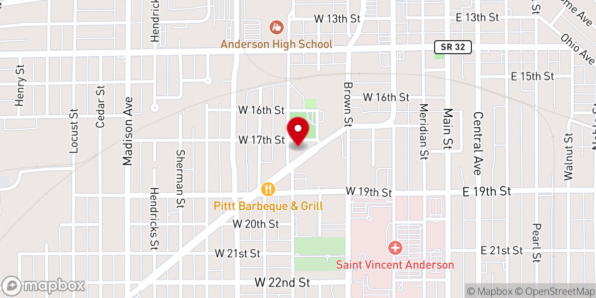 Map showing location of Second Missionary Baptist Church