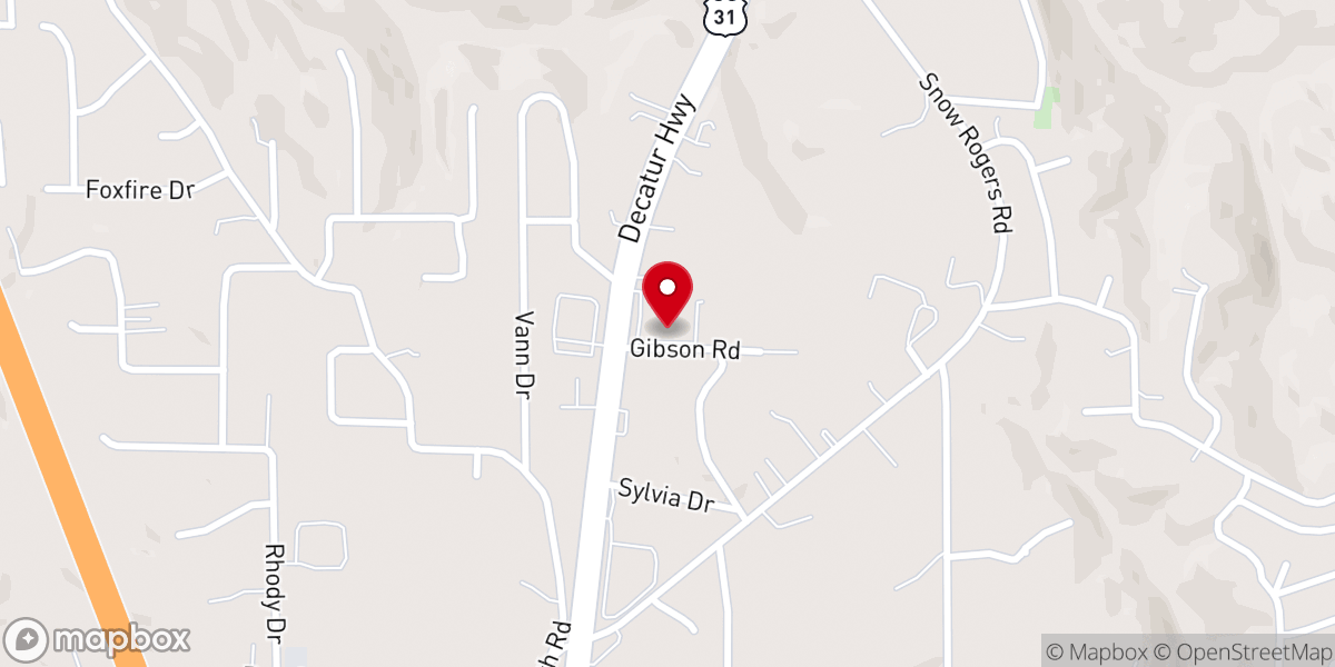 Map showing location of Tabernacle Christian School